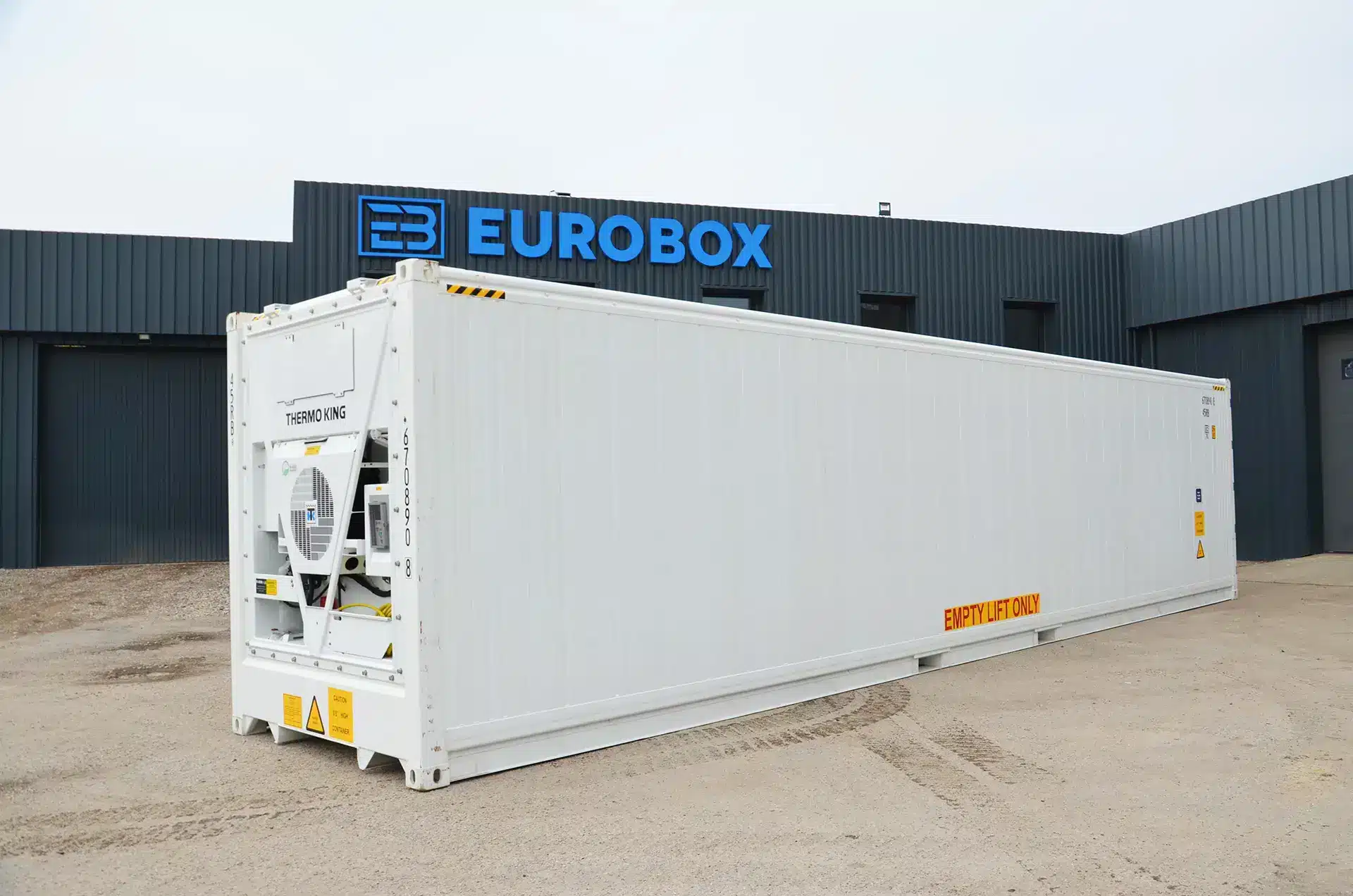 Container 40pieds blanc neuf, conteneur en parfait état et frigorifique, Stockage dans une chambre froise en container