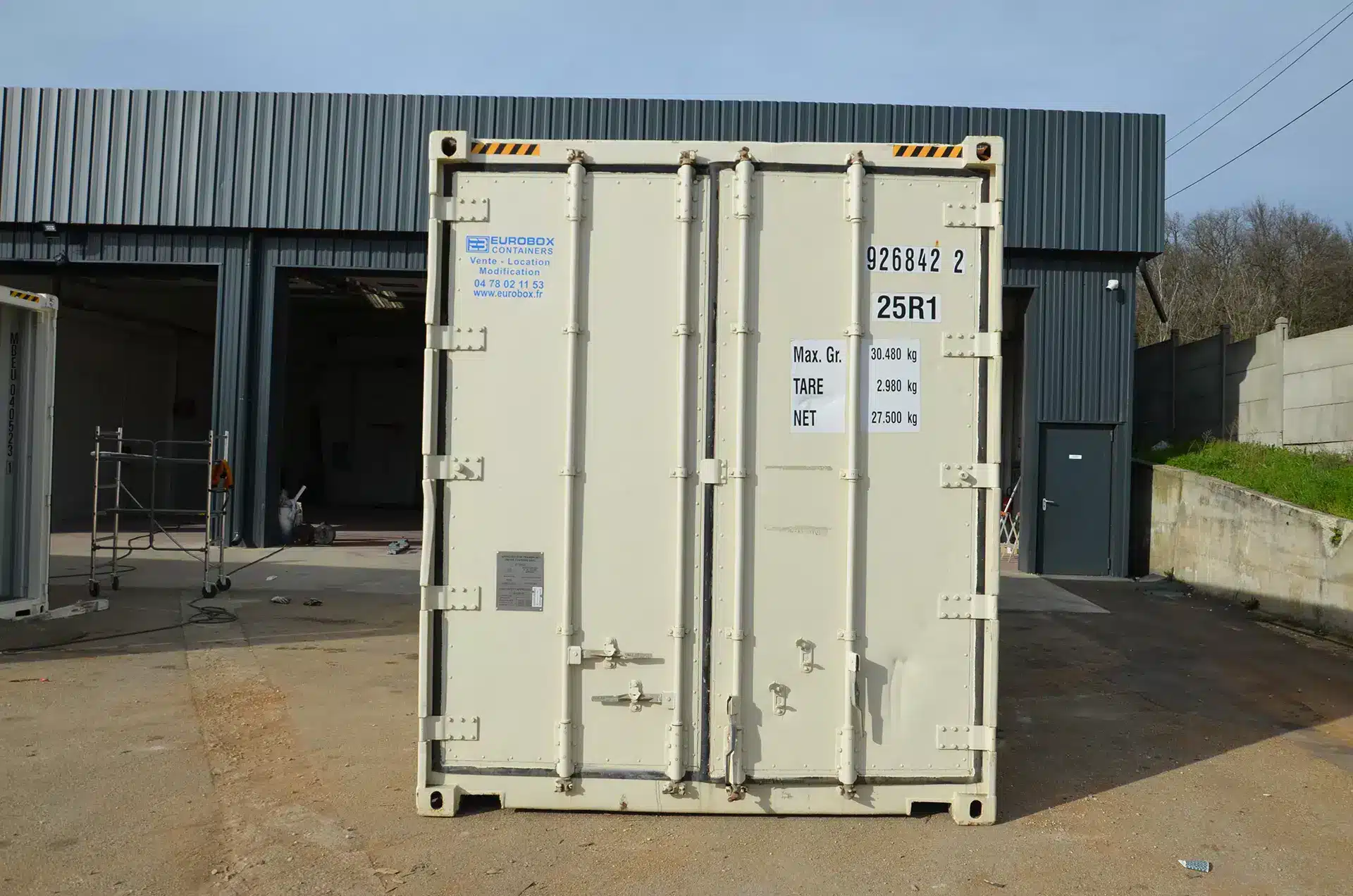 Face arrière conteneur porte 20pieds reefer d'occasion, Conteneur d'occasion reefer disonible à la location ou la vente, Eurobox vendeur de container frigorifique a louer ou acheter